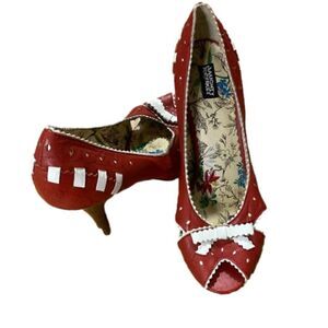 Naughty Monkey Red and White Heels